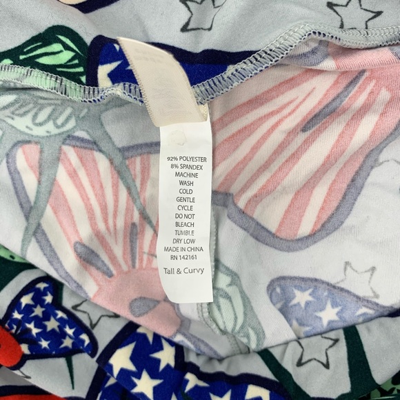 Lularoe Leggings Lady Liberty Red White Blue Star - Picture 5 of 11